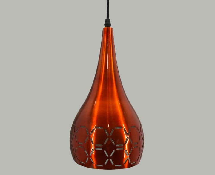 Goldstar LED Hanging Light 6 Inch Orange Aluminium Cone (HL79) With E27 Holder -1
